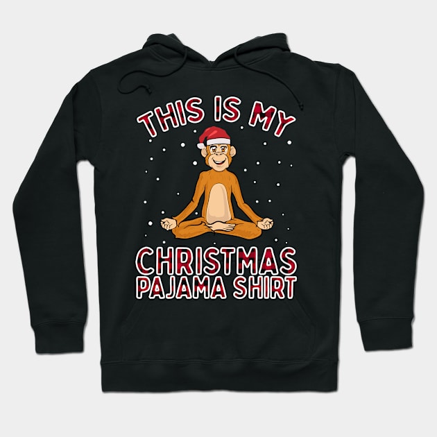 Funny Cute Christmas Monkey Gift - Pajamas Santa Hat Xmas Hoodie by VDK Merch